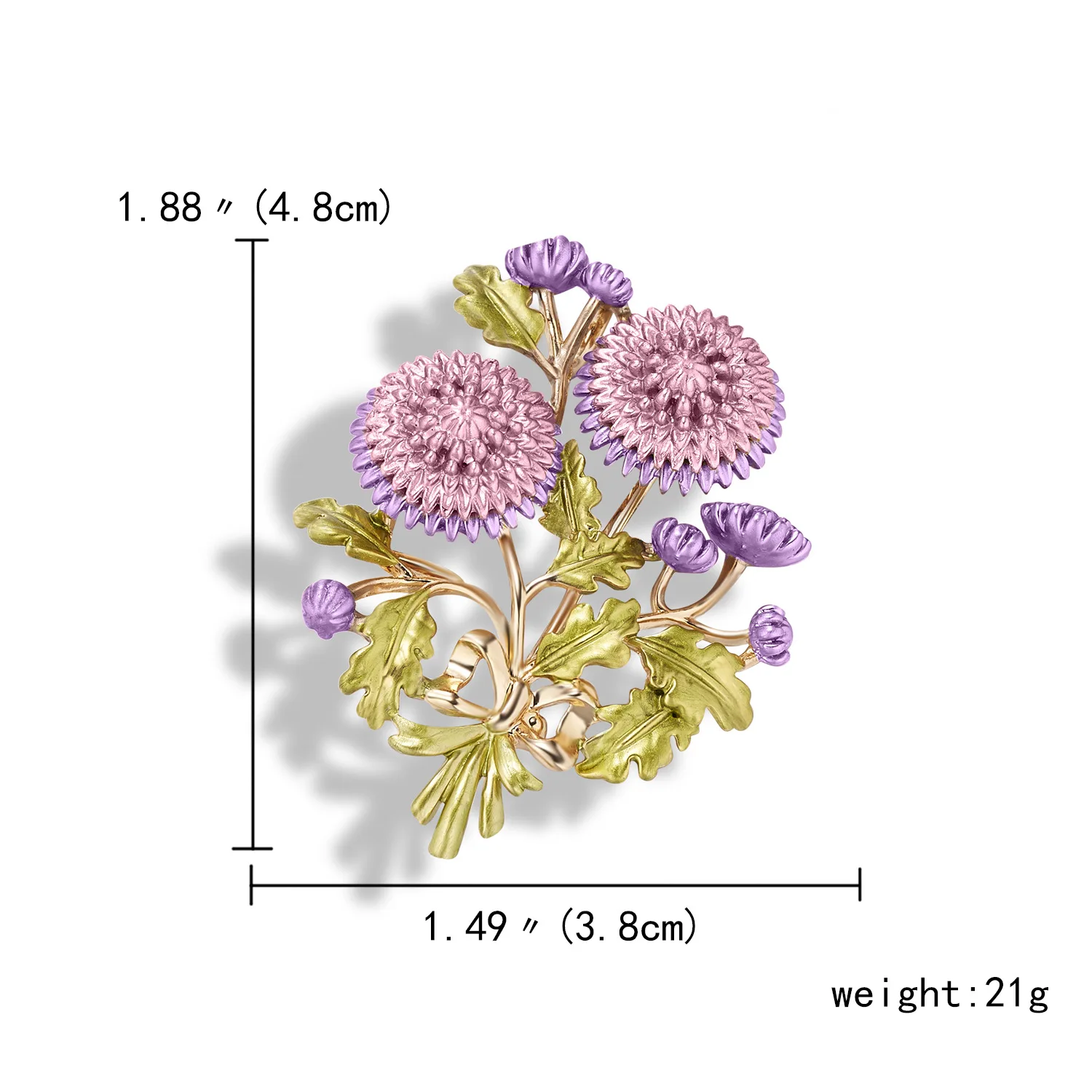 Женская эмалированная брошь в виде цветка розы |