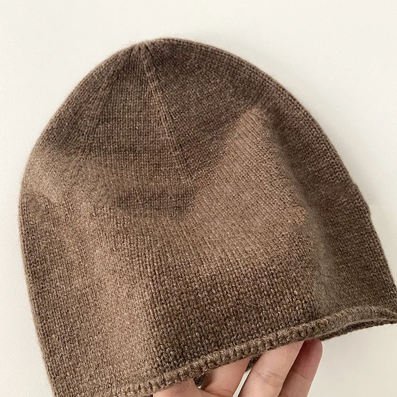 

Women Cashmere Knitted Hat New Winter Warmth Solid Color Caps
