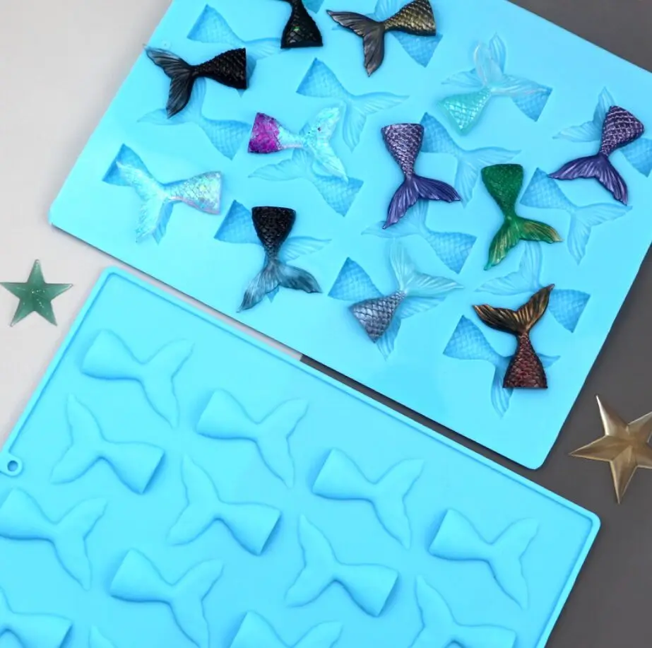 16 полостей Новая креативная силиконовая форма для шоколада рыбий хвост