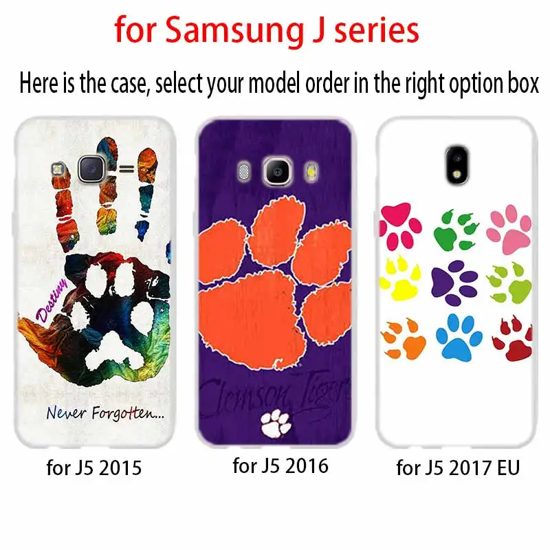 Phone Case For Samsung Galaxy j6 J8 J7 J5 J3 J4 Plus 2018 2017 2016 J610 Prime Soft Coque dog footprint Paw husky | Мобильные