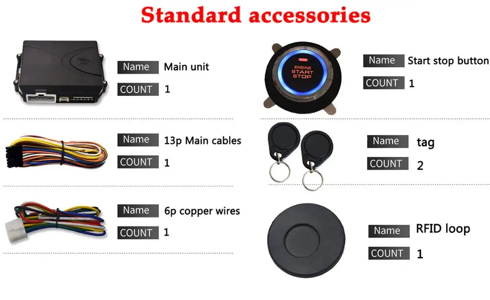 Rfid сигнализация для автомобиля с кнопкой запуска двигателя остановка работы