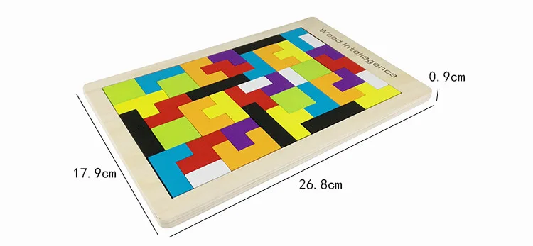 JIMITU деревянная детская русская тетрис цветная мозаичная головоломка игра
