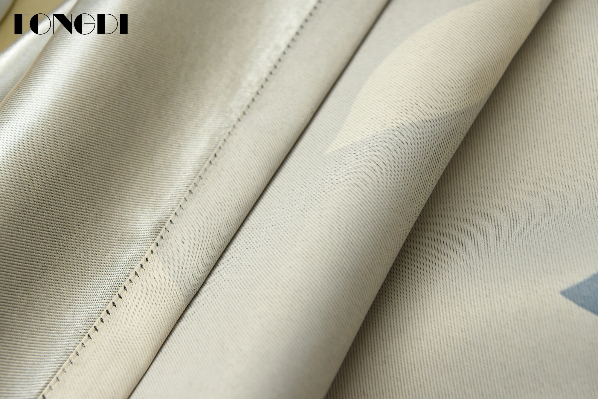 Светонепроницаемые шторы TONGDI с изображением зеленых элегантных листьев