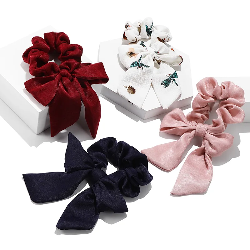 Резинки для волос в винтажном стиле с бантом и цветочным принтом большие размеры