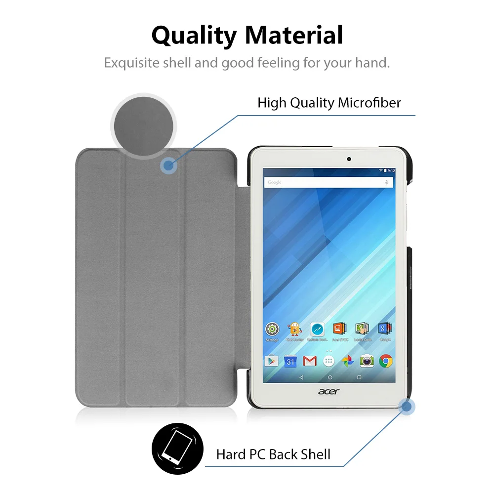 Smart pu кожаный чехол стойка folio защитный накладка для 2016 acer Iconia One 8 B1 850 &quotпланшет +