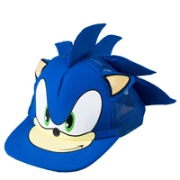 sonic fashion baseball hats cap boy girl cartoon youth adjustable blue flat hat hedgehog model hot selling hip hop cap gift toy