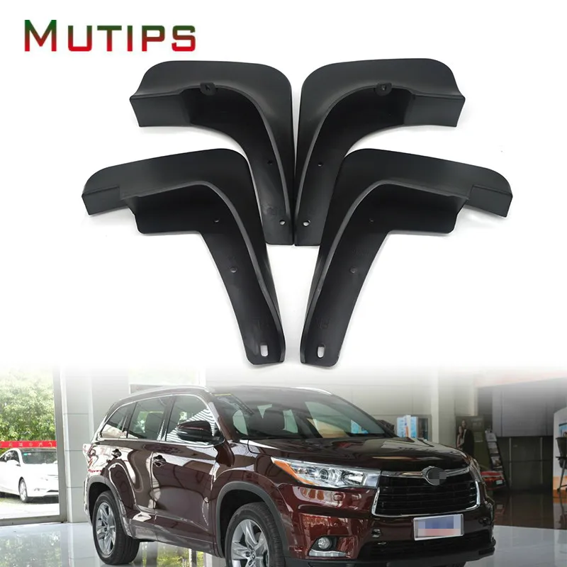 Mutips 4 шт Черный Брызговики для автомобиля Fender Toyota Highlander Kluger 2008 2009 2010 аксессуары