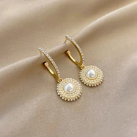 korean womens earrings temperament pearl earrings new fashion net celebrity personality design french earrings for women
