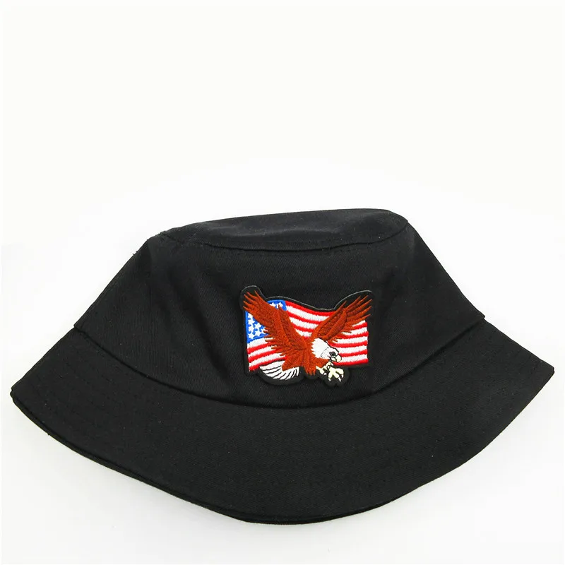 

2021 хлопковая Панама с вышивкой орла, шляпа рыбака, уличная дорожная шляпа, Солнцезащитная шляпа, шляпы для мужчин и женщин, 58