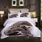 Комплект постельного белья с изображением ежика, милые королевские одеялапододеяльники и наволочки для взрослых и детей, пододеяльник