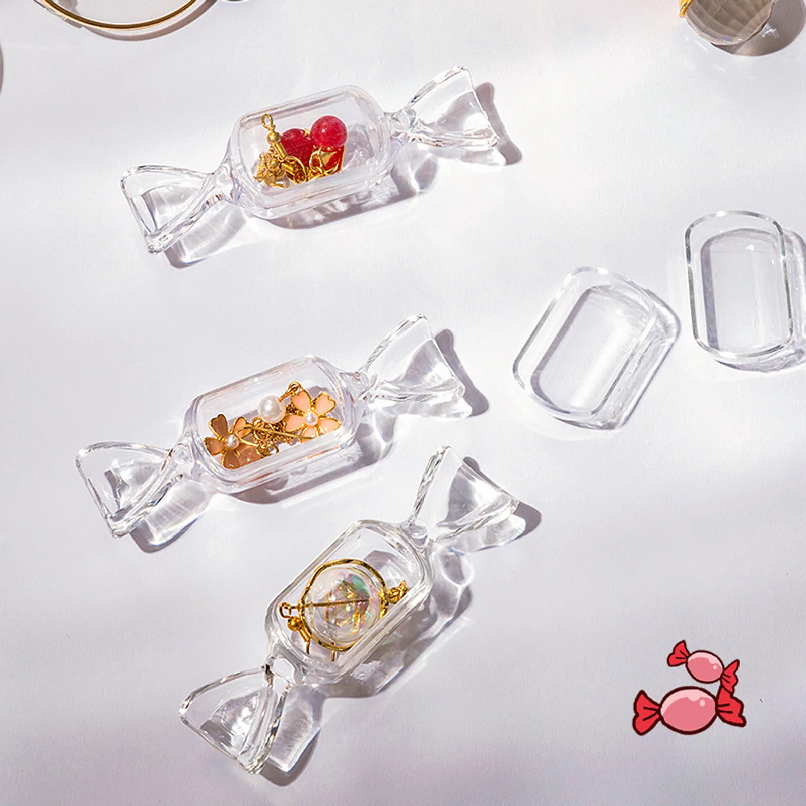 Портативный милые девушки конфеты Форма прозрачная коробка для хранения