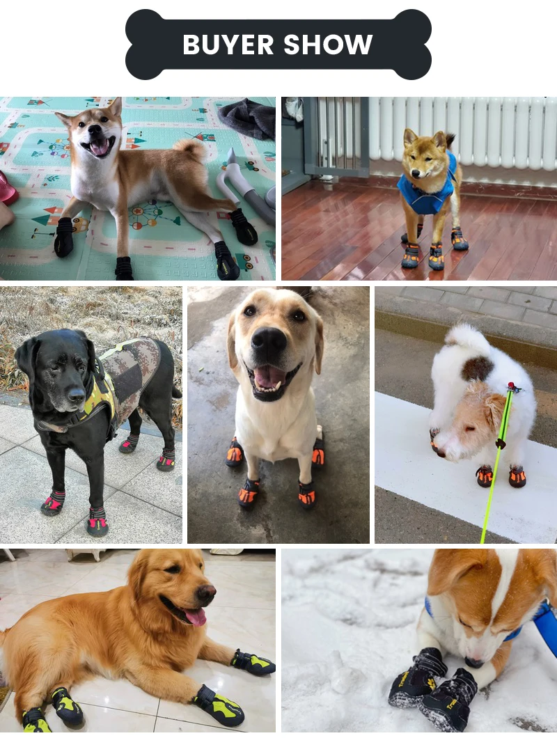 

Truelove Dog Shoes Waterproof Anti-Slip Rain Boots Warm Snow Reflective for Small Medium Large Pet Sports Training