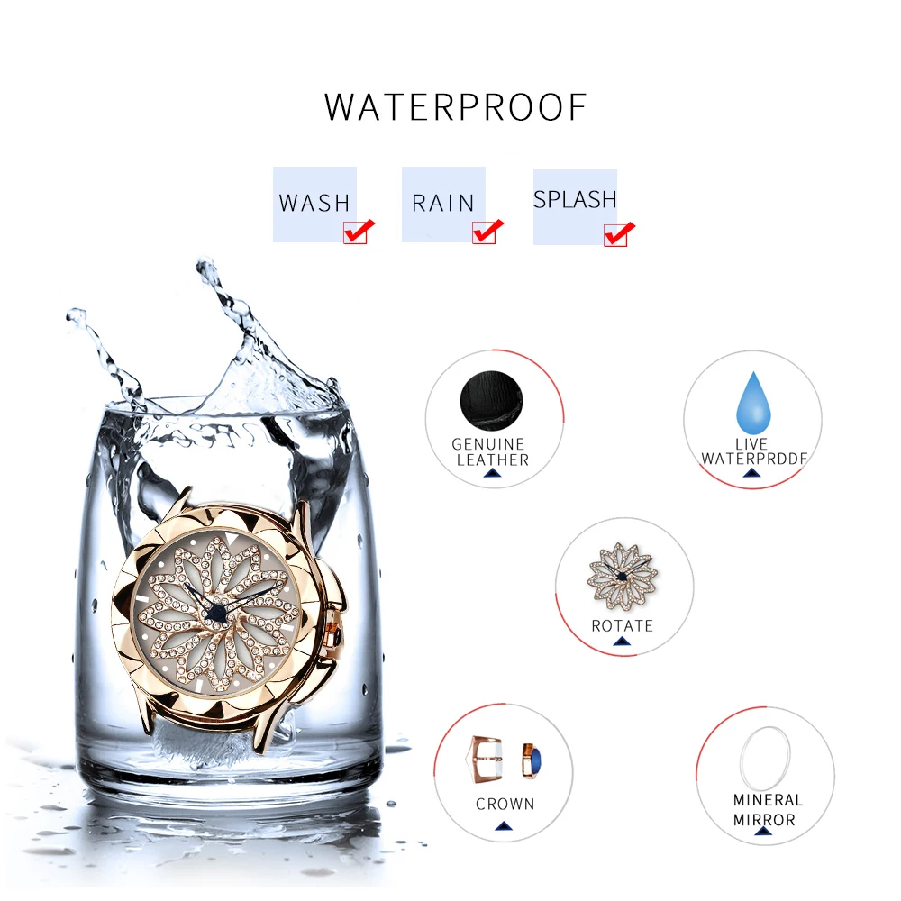 SANDA Explosion модные тренды беговые часы кварцевые Стразы поворотные женские пояс