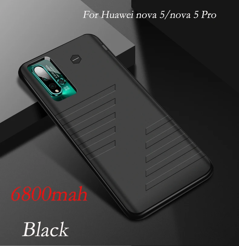 6800mAh power Bank зарядное устройство чехол для huawei nova 5 внешняя запасная крышка для huawei nova 5 Pro Чехол для батареи