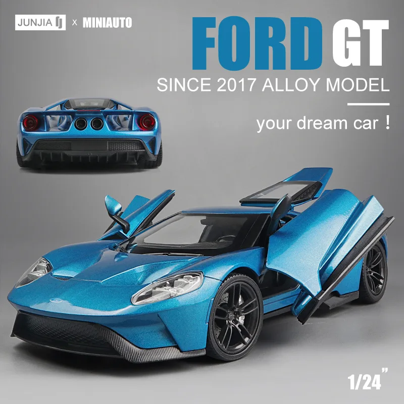 

Boy Gift 1:24 Scale Ford GT Sports Car Children Toy Simulation Inertia Metal Racing Collection Decoration Diecast Model Toy For