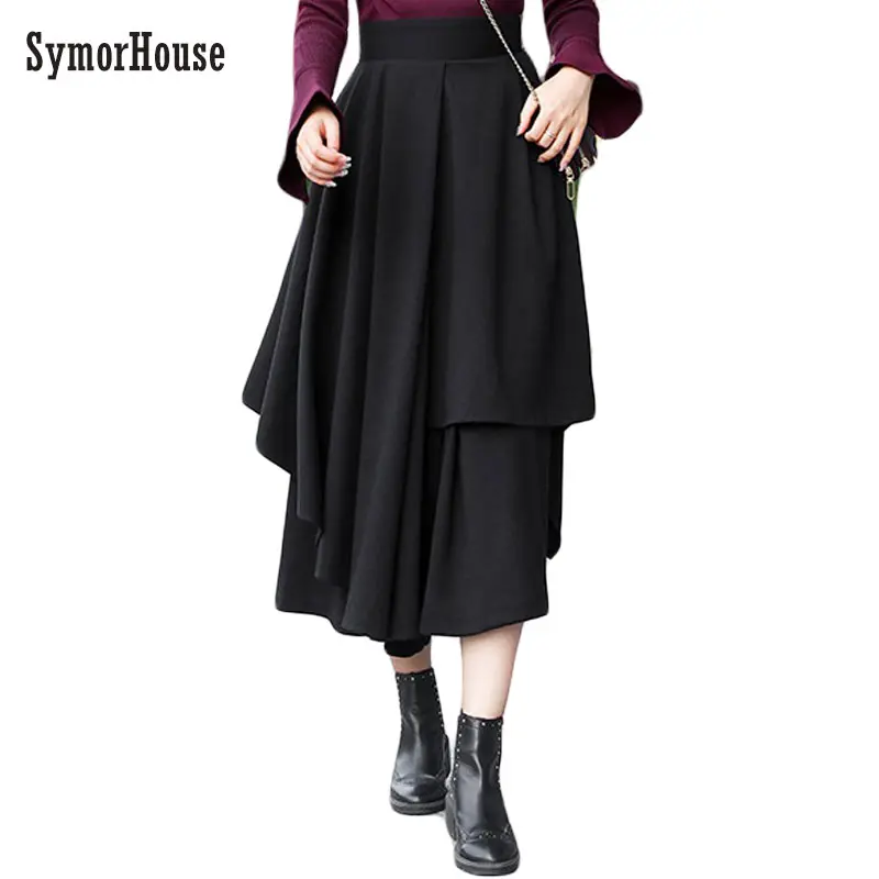 Зимняя женская шерстяная юбка SymorHouse модная Повседневная Длинная А силуэта с