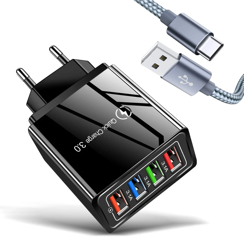 

Micro USB Cable For Samsung S20 S10 A51 A71 Huawei Y5 Y6 Y7 2018 OPPO A5 QC 3.0 USB Fast Charging Type C Charger Cable