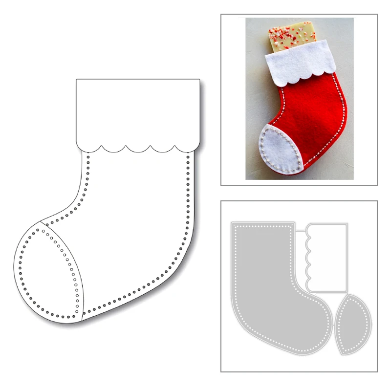 Новинка 2020 Рождественская носочная кромка швейная нить тиснение металлические