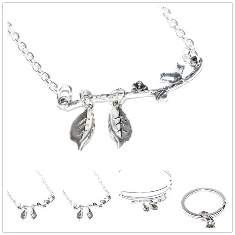 

12pcs Personalized necklace, Personalized Jewelry, branch charm, Mom and baby, Initial necklace bangle keyring Mother's Day