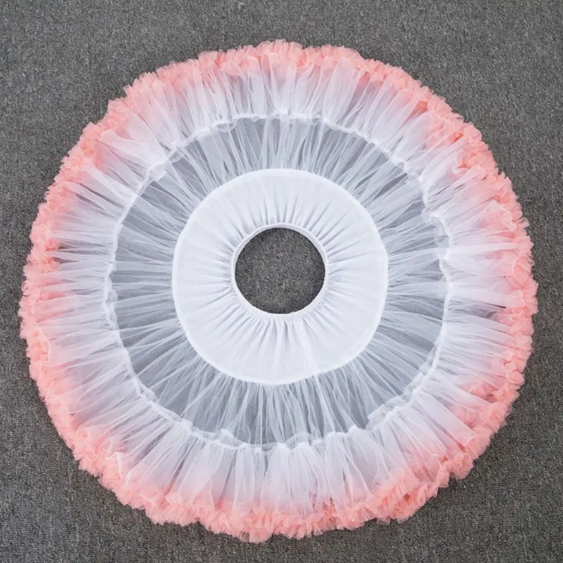

45cm Lolita Blossom Bubble Puffy Tulle Petticoat Candy Cloud Ruffles Tutu Skirt U90E
