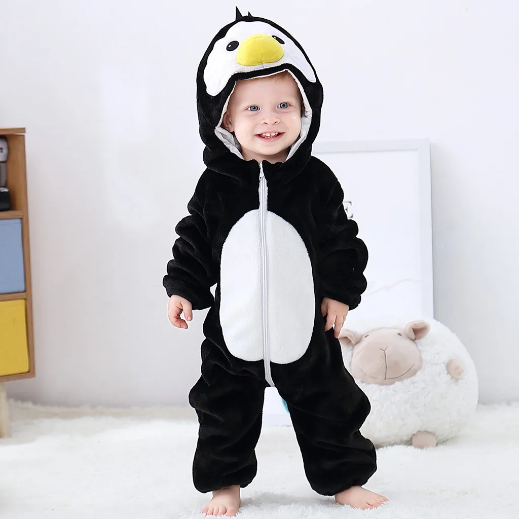Мультяшные панели для малышей Пингвин белка боди Милая домашняя одежда