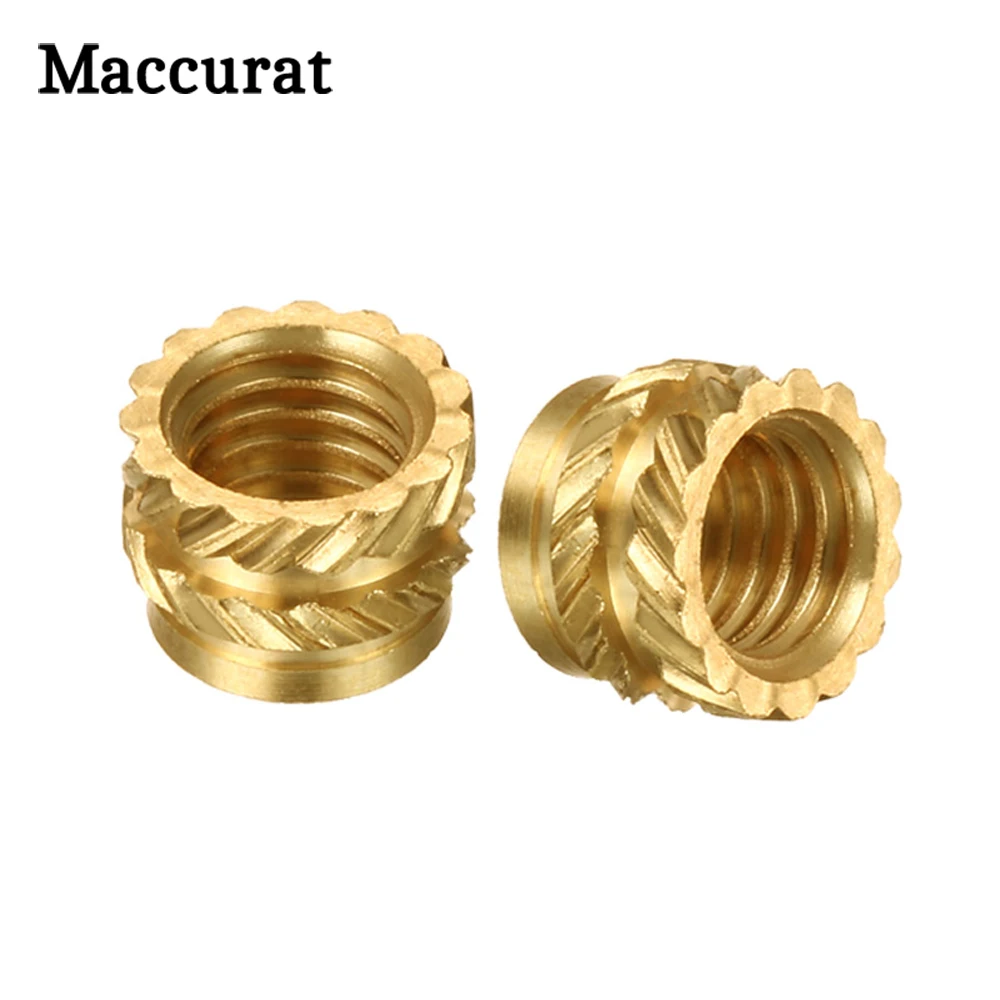 

M3 M4 M5 Brass Hot Melt Inset NutS Heating Molding Copper Thread 3D Printer SL-type Double Twill Knurled Injection Brass Nut