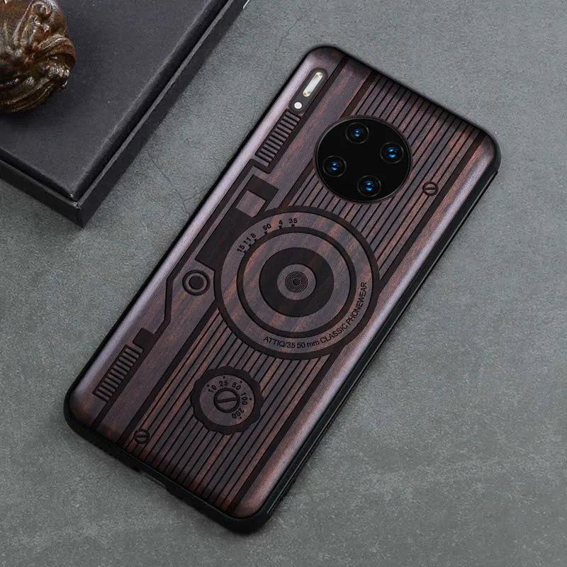 Чехол Wood Mate 20 Pro для Huawei 30 роскошный чехол из темного дерева противоударный