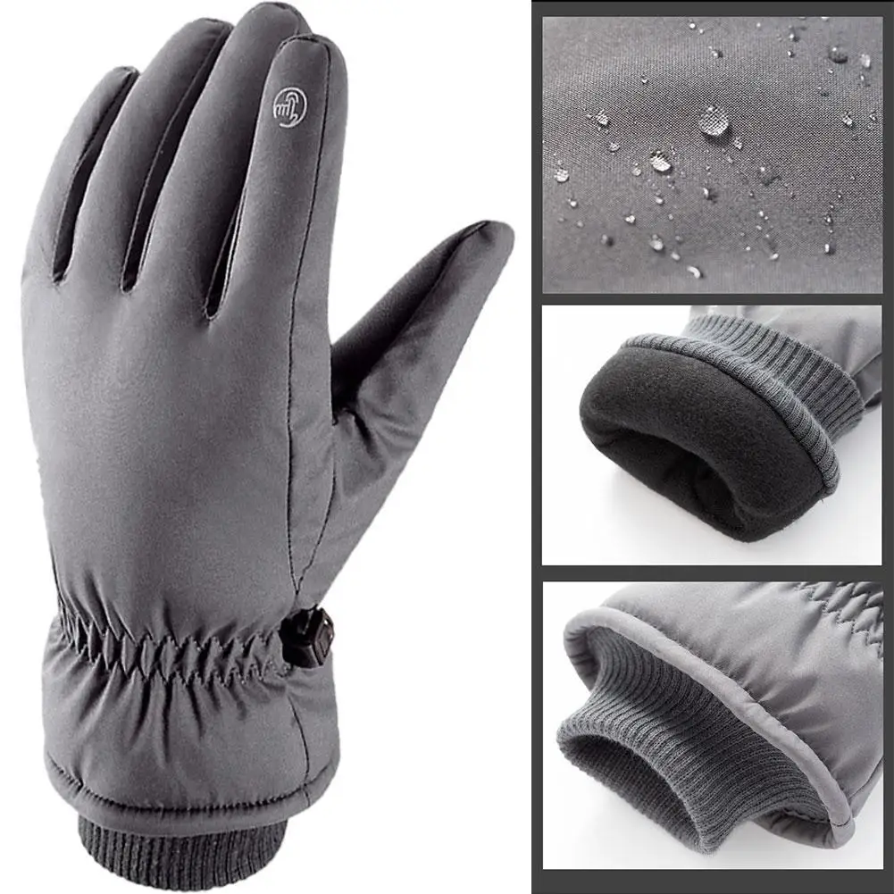 

Зимние теплые мотоциклетные перчатки унисекс, водонепроницаемые ветрозащитные и бархатные Утепленные перчатки для верховой езды