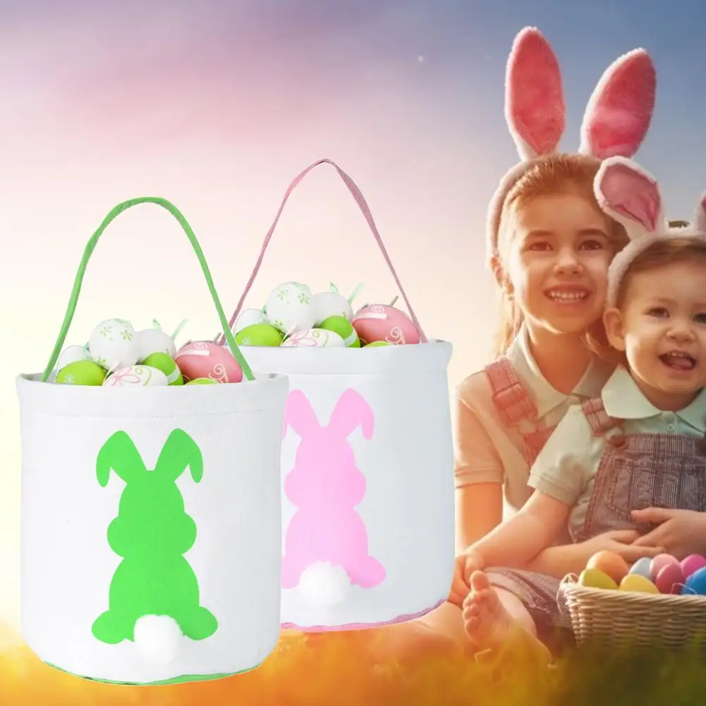 Пасхальный кролик холщовая корзина сумка тоут пасхальное ведро для детей