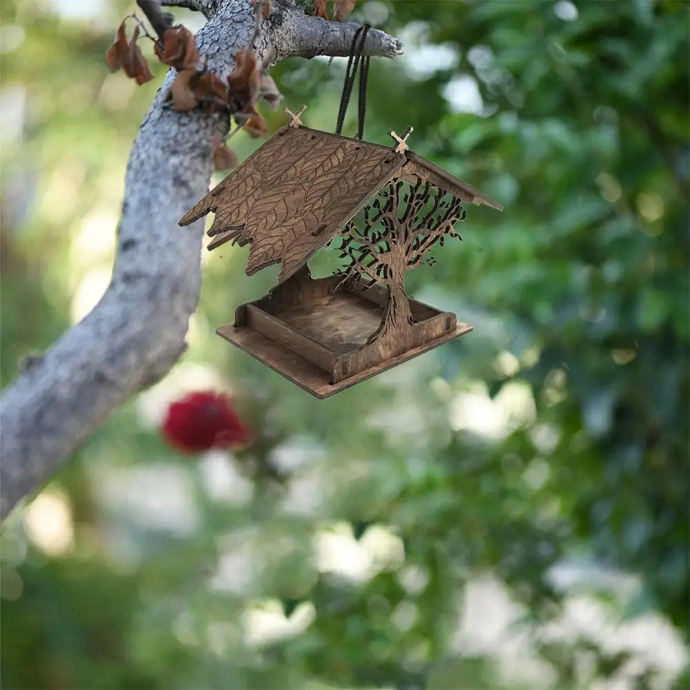 

Garden Wooden Birdhouse Attractive Bird Feeder Balcony Villa Gifts Decoration Feeders Bird Balcony Garden Courtyard R8B5