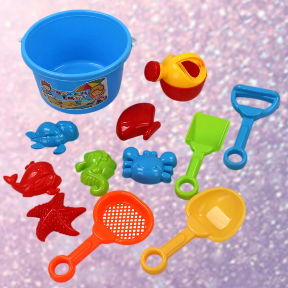 

12pcs Beach Toys Set Play Sand Bucket Shovel Set for Toddlers Kid Children (Mixed Color)