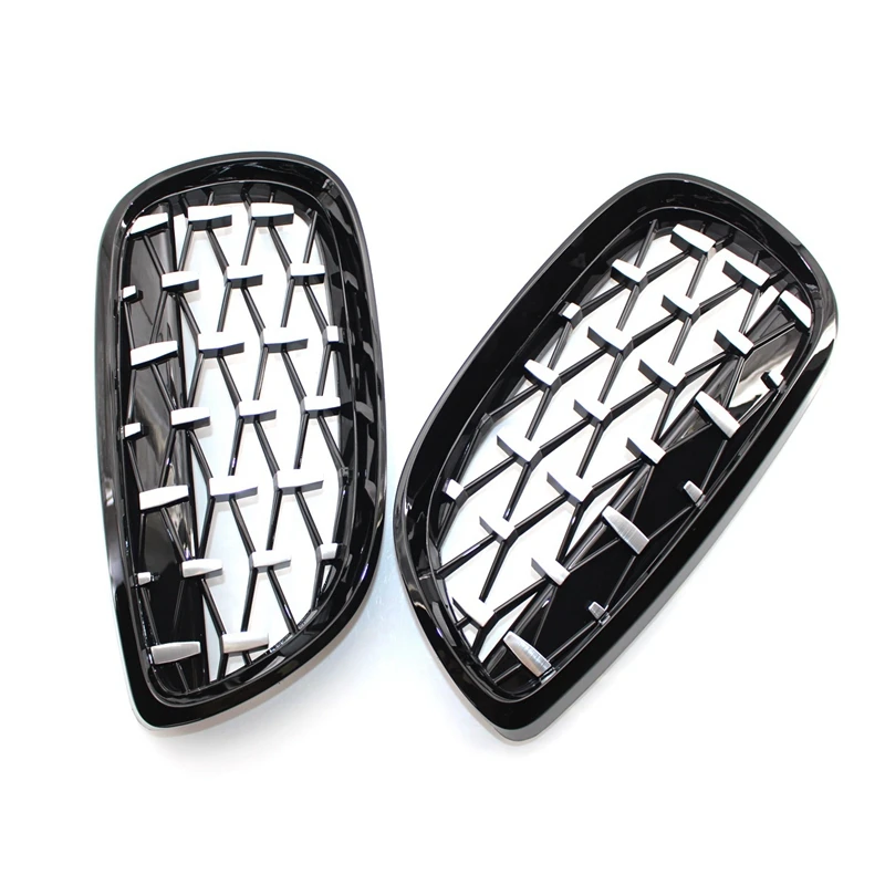 

2 Pcs Front Kidney Grill, Front Hood Diamond Grille & 1 Pcs Car Interior Stowing Tidying Armrest Box