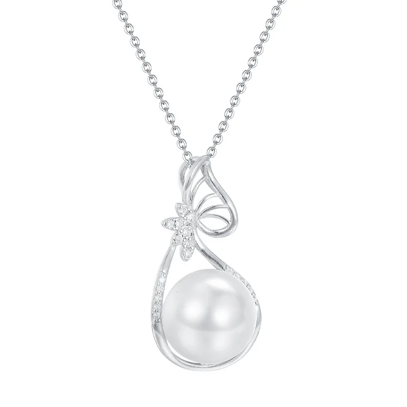 

Fashion Necklace for Women 925 Silver Jewelry with Pearl Zircon Gemstone Pendant Wedding Promise Party Accessories Wholesale