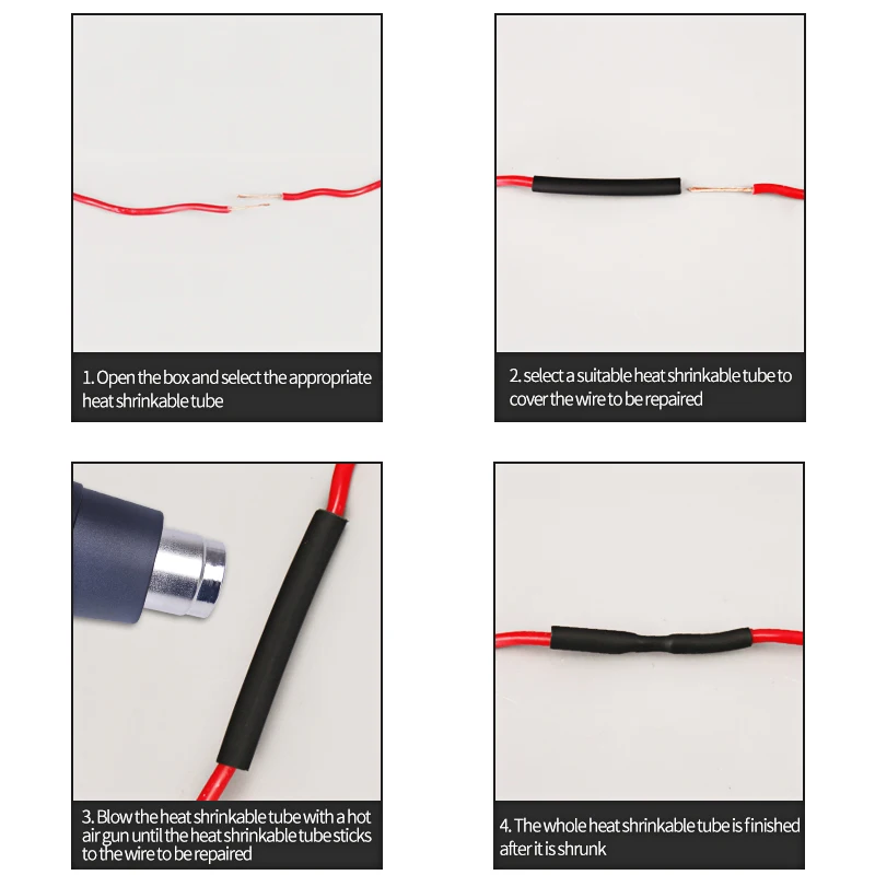 Термоусадочные трубки TOOSN 270 шт. 3:1 белые черные с клеем двойная настенная трубка