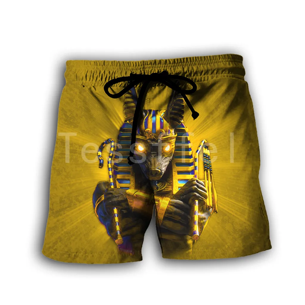 

Tessffel Egyptian Pharaoh Anubis Horus 3D Printed 2021 New Fashion Summer Casual Shorts Men/Women Harajuku Loose Beach Style-32