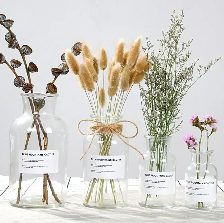 48h Glass Vase Flower Pot Basket Decoration Home Nordic Dried Hydroponic Small Brown Bottle | Дом и сад