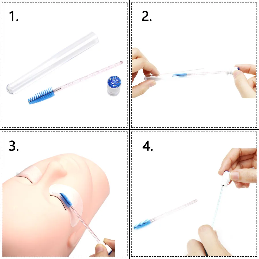 36pcs Disposable Eyelash Brushes with Diamond Reusable Eyebrow Brush Tube Replaceable Dust-proof Convenient Carry Makeup