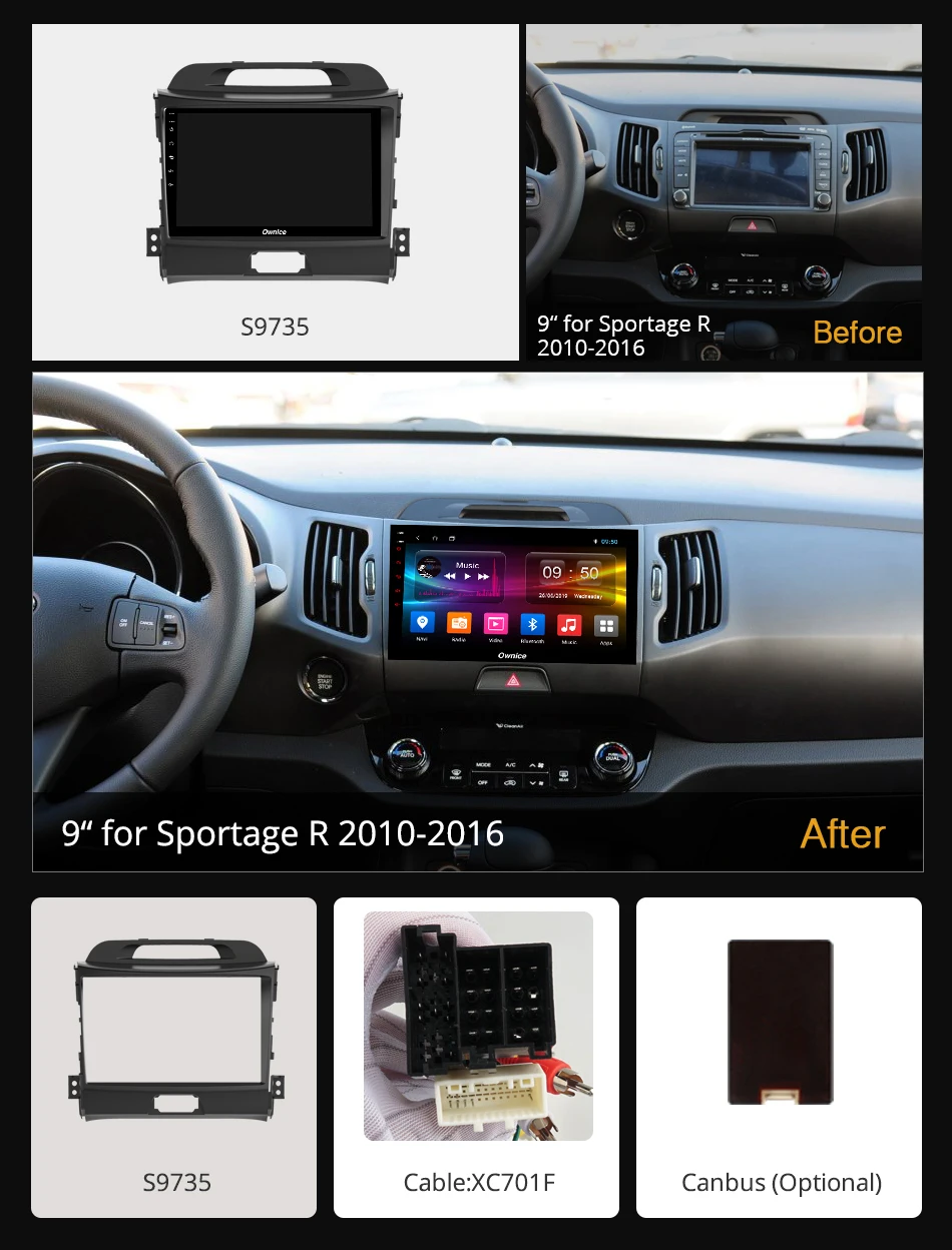 Ownice Android 9.0 360 Panorama for KIA KX5 Sportage 3 4 2007 - 2016 Car Radio 2din Navi GPS Player DSP 4G LTE SPDIF | Автомобили и