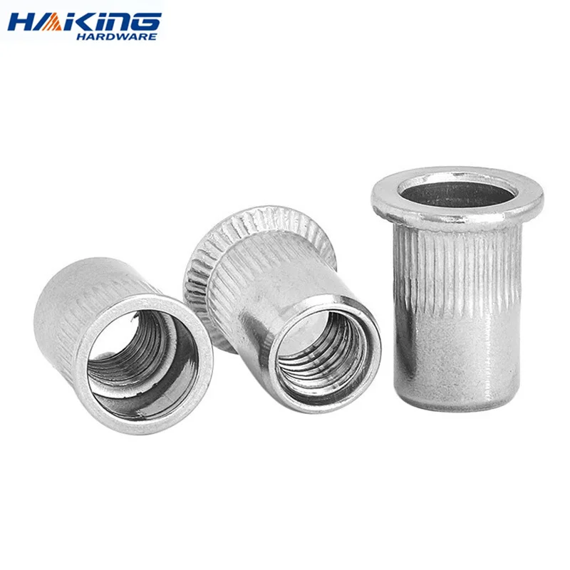 50pcs 20Pcs M3 M4 M5 M6 M8 M10 M12 Aluminum Alloy Rivnut Flat Head Threaded Rivet Insert Nutsert Cap Rivet Nut