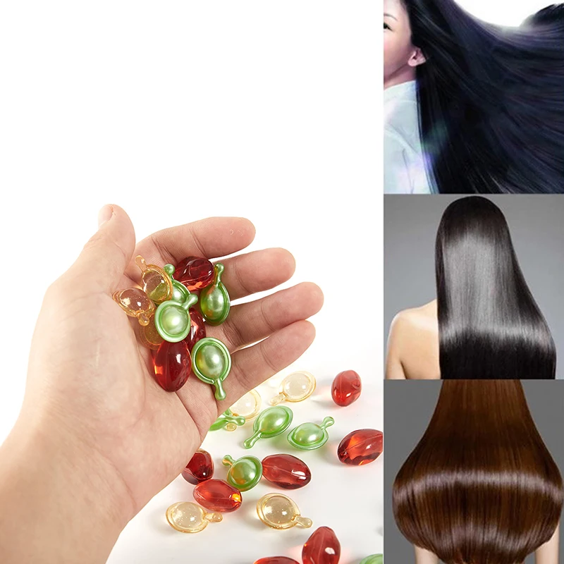 

10Pcs Hair Vitamin Capsule Pro Keratin Complex Oil Smooth Silky Hair Serum Oil