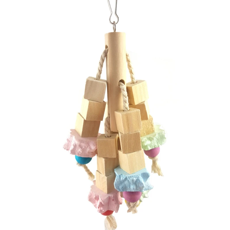 

Parrot Bird Chewing Toy - Natural Wooden Parrot Blocks Knots Tearing Toy 667A