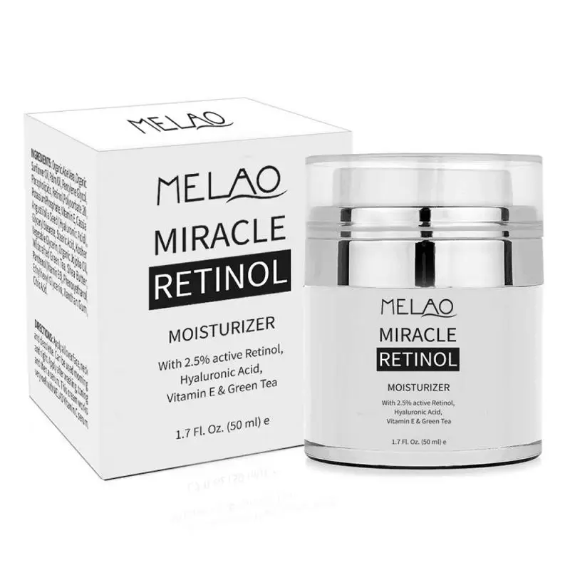 

MELAO 2.5% Retinol Moisturizer Cream Hyaluronic Acid Anti Aging Reduces Wrinkles Fine Lines Day And Night Retinol Cream TSLM1