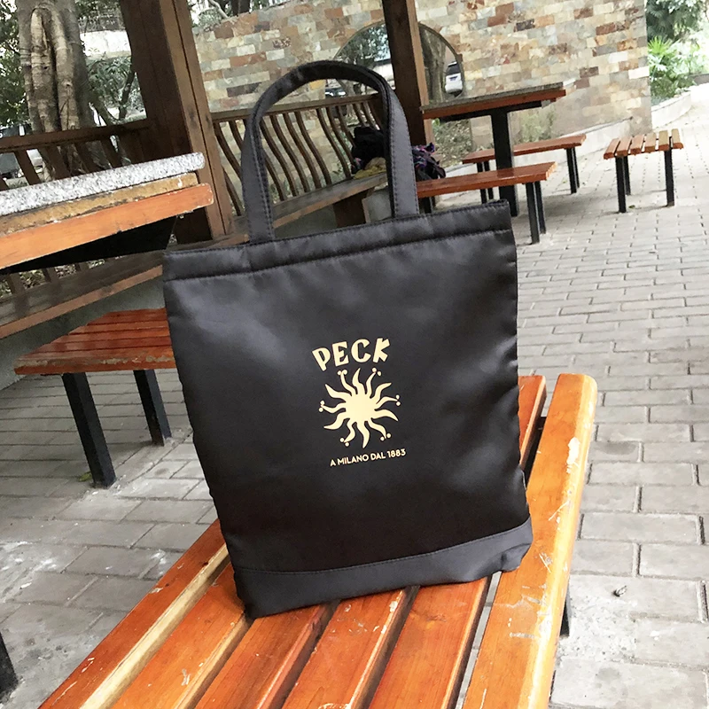 black super big capacity supermarket shopping tote bag portable large draw string closure trolley shop shoulder S10 | Багаж и сумки