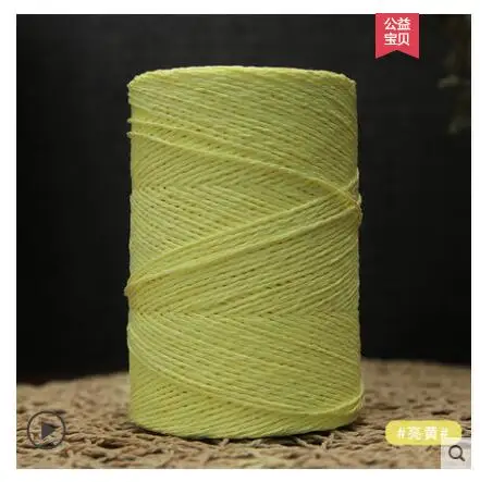 bright yellow 500 г/рулон ручного вязания пряжа соломенные из пальмового волокна веревка мягкая пряжа для вязания крючком пряжа для ручной работы летняя шляпа материал поставщик - Цвет: bright yellow