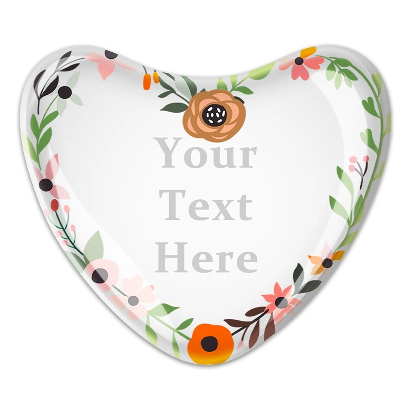 

Personalized DIY Heart Shape Crystal Glass Fridge Magnet Flower Frame With Custom Text Romantic Gifts For Lover Wedding Party