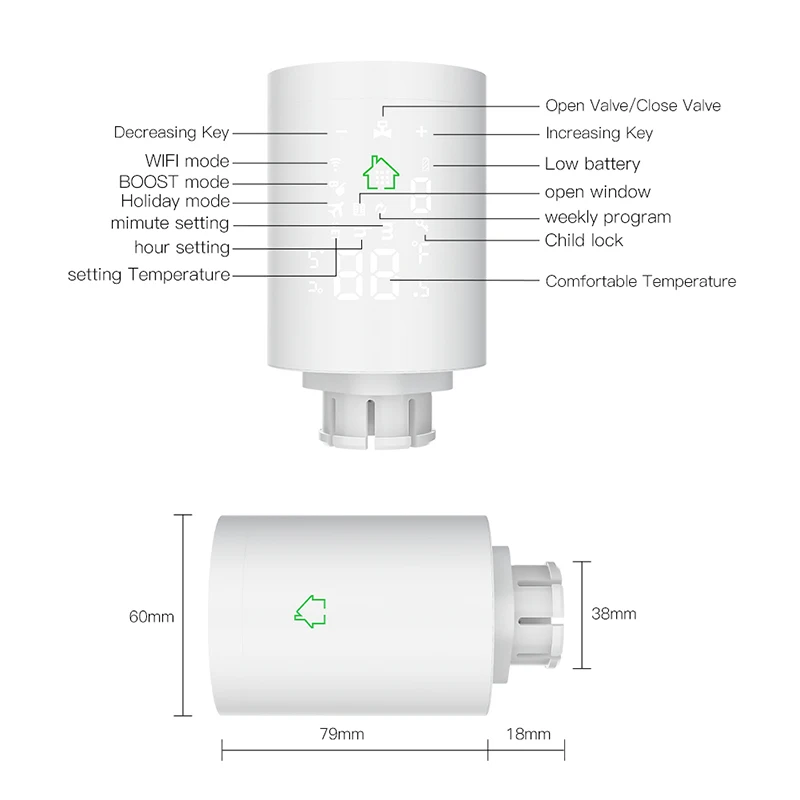 Aubess Tuya ZigBee 3 0 Новый привод радиатора клапан умный Программируемый Термостат