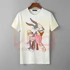 Новинка 2019 г. bugs lola bunny spank, футболка с героями мультфильмов, мужские новые хлопковые топы с короткими рукавами, футболка с принтом, унисекс, Повседневная футболка