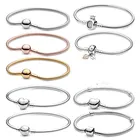 Оригинальный браслет из стерлингового серебра 925 пробы с блестящей портретной застежкой Минни змея цепочка браслет подходит для бусин Шарм Diy модные ювелирные изделия