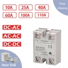 Твердотельное реле, белое Однофазное реле переменного тока 10A-110A SSR-10AA 25AA 40AA SSR JGX AC 70-280 В переменного тока до 24-480 В переменного тока 10 А 25 А 40 А AA