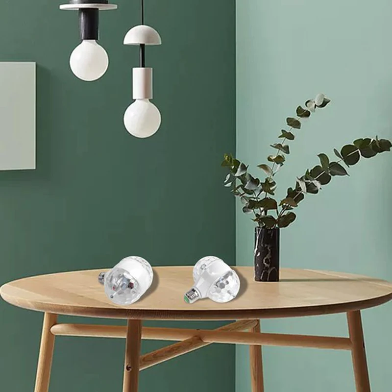 

Double Head Stage Crystal Lamp E27 6W RGB LED Bulb Stage Lamp ic Ball Disco Lamp